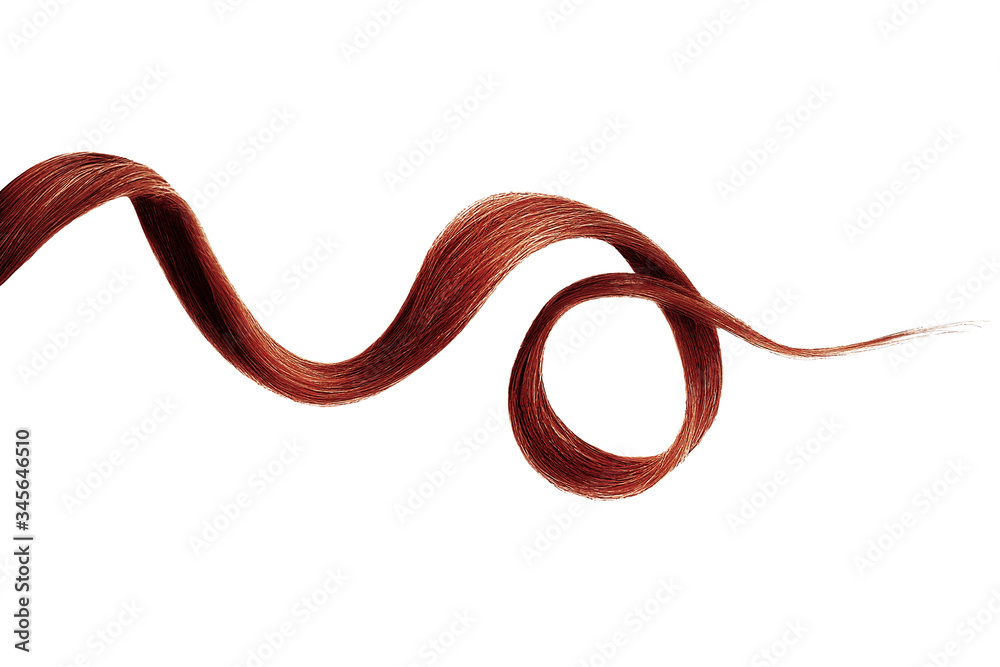 Henna hair wavy stripe on white, isolated Henna hair wavy stripe on white, isolated