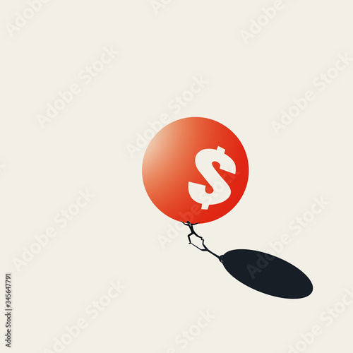 Financial debt burden, man carrying on his shoulders vector concept. Symbol of loans, credit crisis.