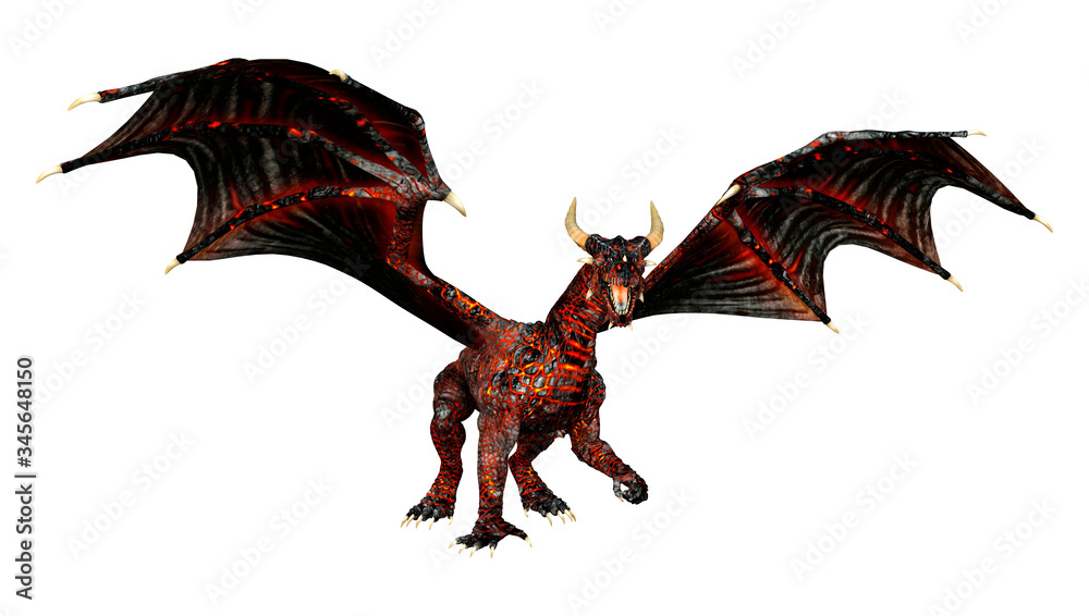 3D Rendering Fairy Tale Dragon on White 3D Rendering Fairy Tale Dragon on White