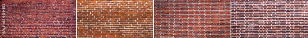 old red brick wall background - texture of brickwall	
