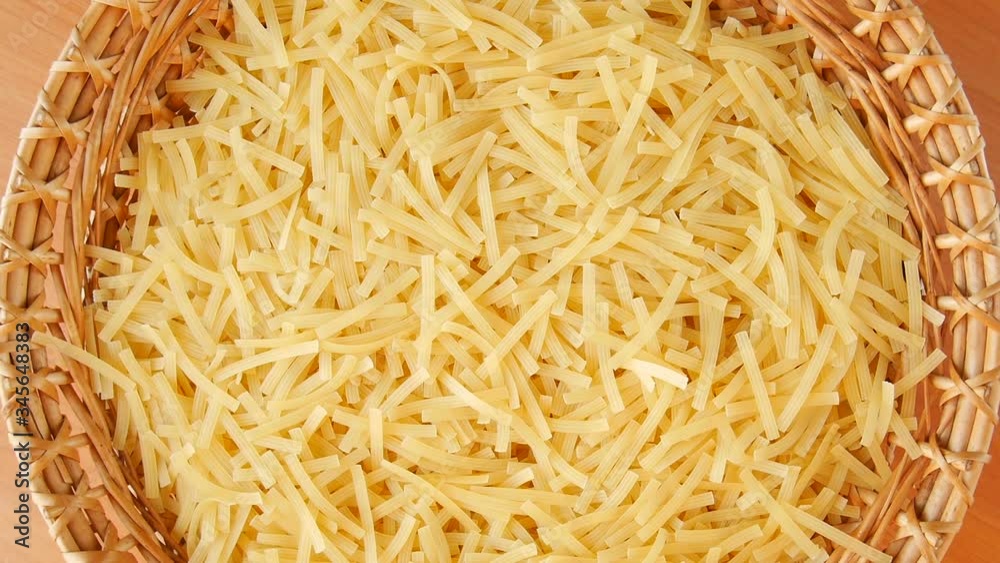 Pasta in the basket. Pasta in the basket.