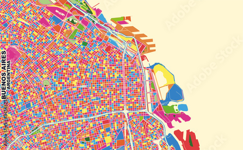 Buenos Aires, Argentina, colorful vector map