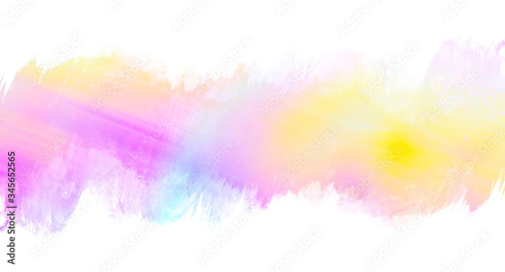 Watercolor stain on a white background. Purple yellow blue spot light