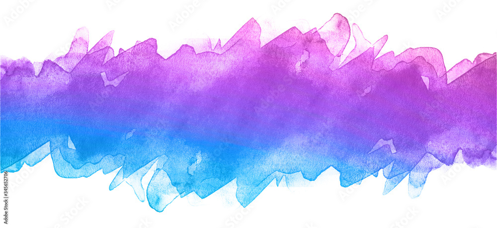 Watercolor stain on a white background. Purple blue stripe Watercolor stain on a white background. Purple blue stripe