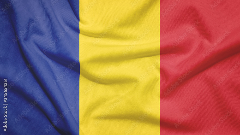 Chad flag with fabric texture Chad flag with fabric texture