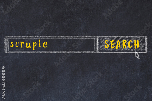 Chalk drawing of search engine and inscription on black chalkboard