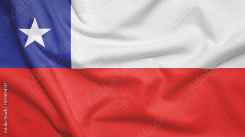 Chile flag with fabric texture