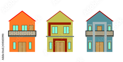 Colored House Icon. Front View House 2nd Floor © RanggaPermana