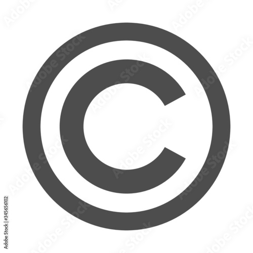 Sign of copyright, Copyright icon protection property vector, Copyright symbol,