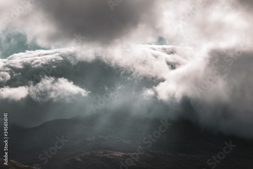 Cloud Capped Quinag Mountain in Scotland