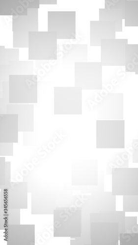 White abstract background. Misty backdrop with grey squares. 3D illustration