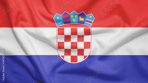 Croatia flag with fabric texture