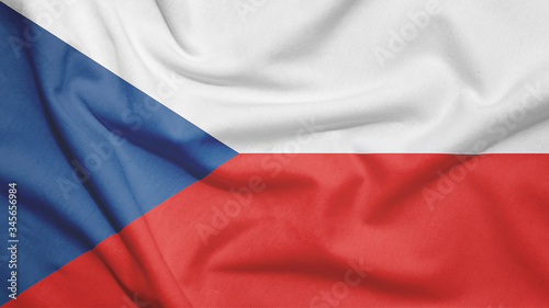 Czech Republic flag with fabric texture