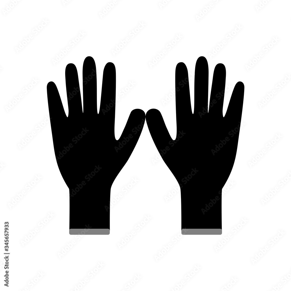 Gloves medical icon on white background. Silhouette vector design. Gloves medical icon on white background. Silhouette vector design.