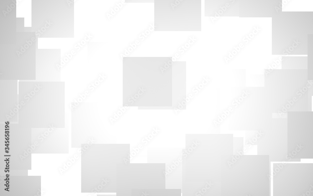 White abstract background. Misty backdrop with grey squares. 3D illustration