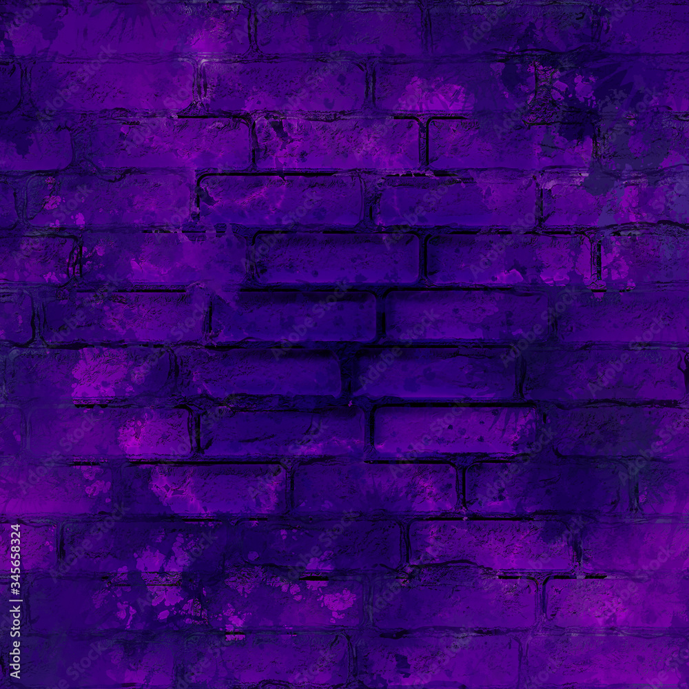 Cartoon dirty stained purple brick wall Stock Illustration | Adobe Stock