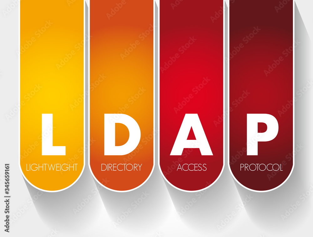 LDAP - Lightweight Directory Access Protocol acronym, technology concept background LDAP - Lightweight Directory Access Protocol acronym, technology concept background