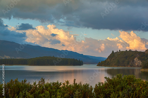 View over the Tominé Reservoir in Colombia photo