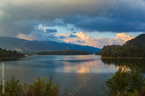 View over the Tominé Reservoir in Colombia