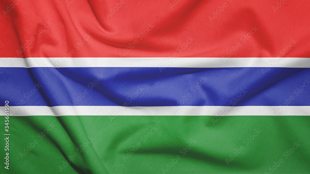 Obraz premium Gambia flag with fabric texture