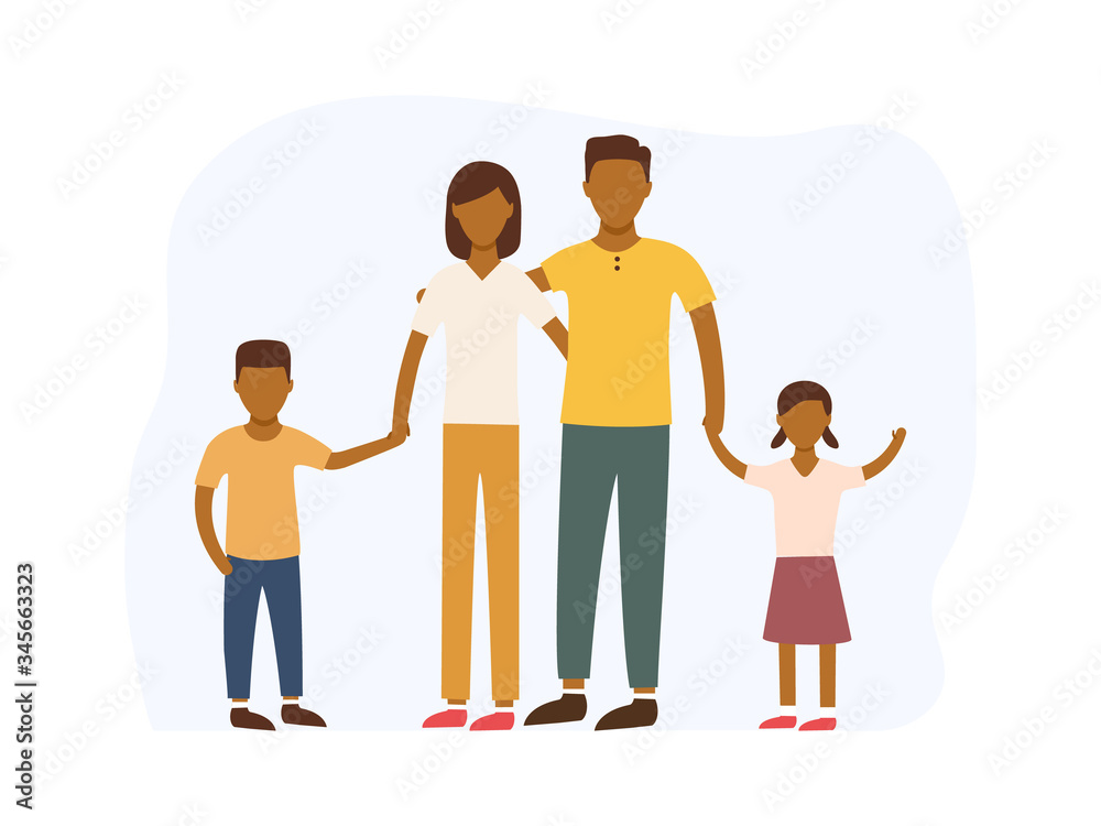 American happy family portrait. Two african generations - parents and ...