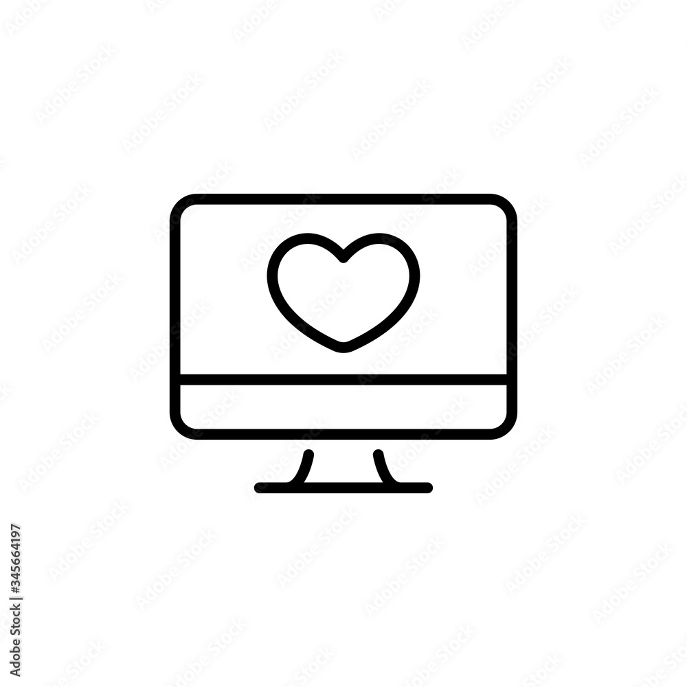 Heart on monitor icon