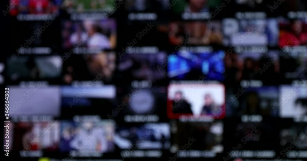 Mosaic Of TV Channels, Choose Between Many Thumbnails On A Television. Blurred Background - DCi 4K Resolution
Mosaic Of TV Channels, Choose Between Many Thumbnails On A Television. Blurred Background - DCi 4K Resolution