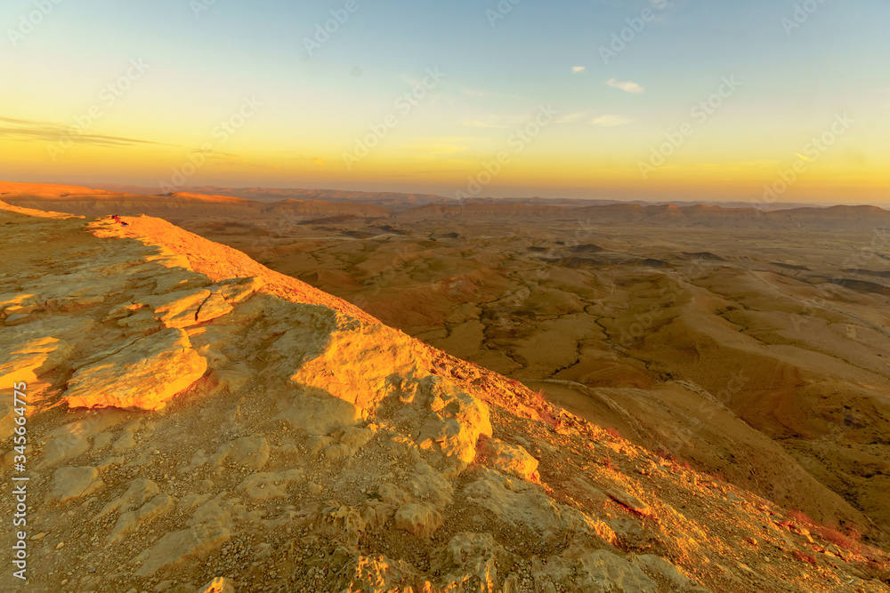 Sunset view of HaMakhtesh HaGadol (the big crater)