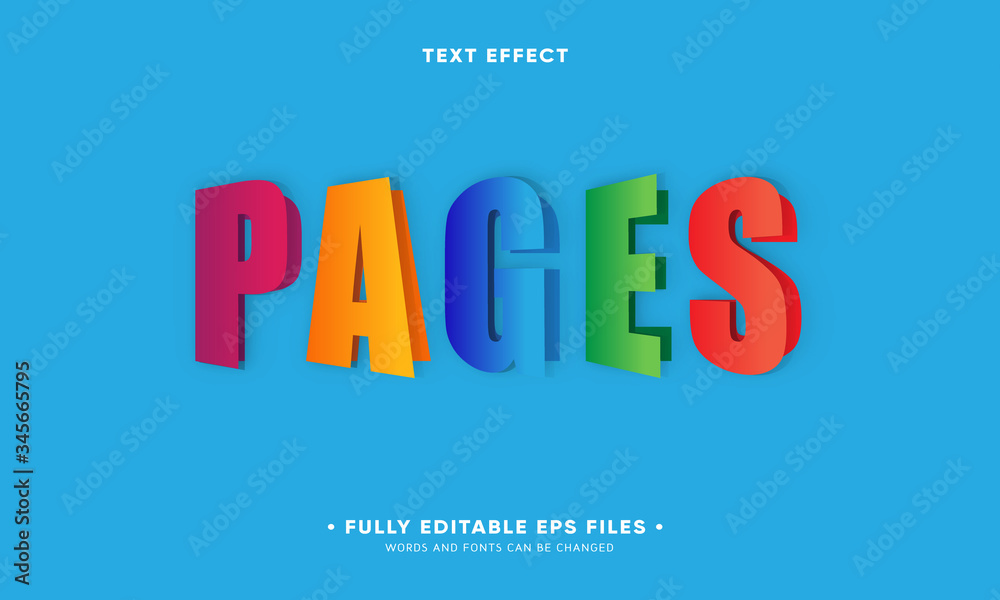 pages editable text effect