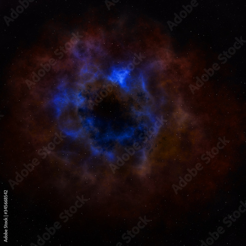 Star field in galaxy space with nebula