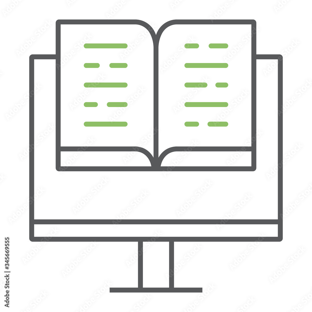 Virtual education color line icon, education and school, online learning sign vector graphics, a linear icon on a white background, eps 10. Virtual education color line icon, education and school, online learning sign vector graphics, a linear icon on a white background, eps 10.