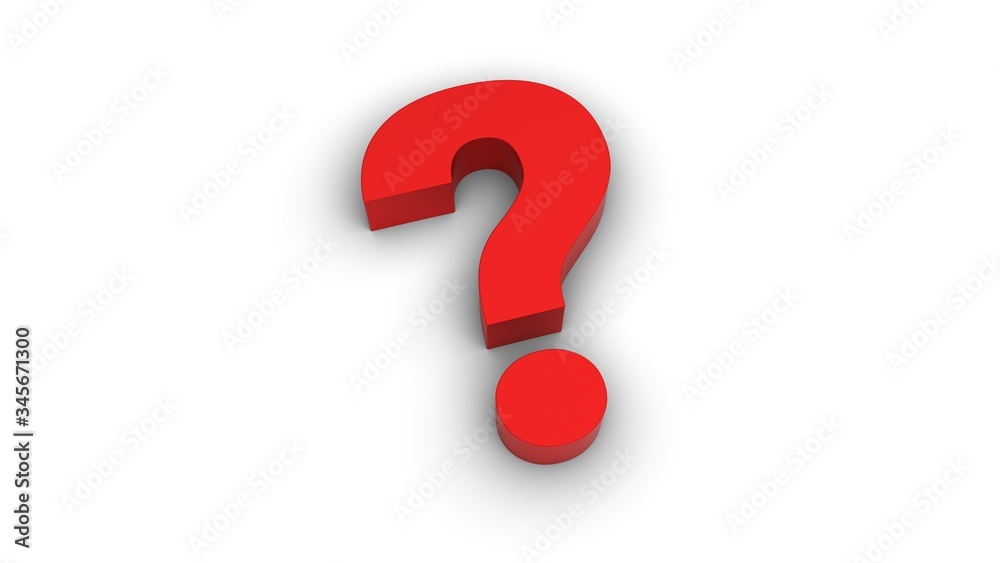 Question mark isolated on white background. 3D-rendering. Question mark isolated on white background. 3D-rendering.