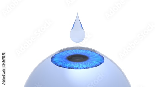 Laser eye surgery procedure. 3D-rendering.