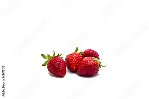 Wallpaper Mural Fresh strawberries closeup isolated on white background. Torontodigital.ca