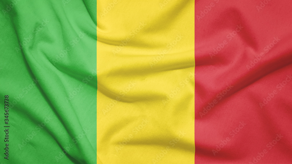 Obraz premium Mali flag with fabric texture