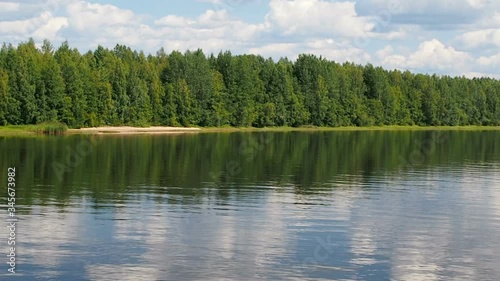 Bank Svir river in northern Russia on a summer day
