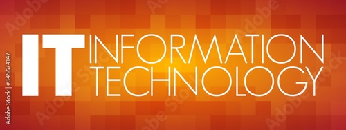 IT - Information Technology acronym, concept background