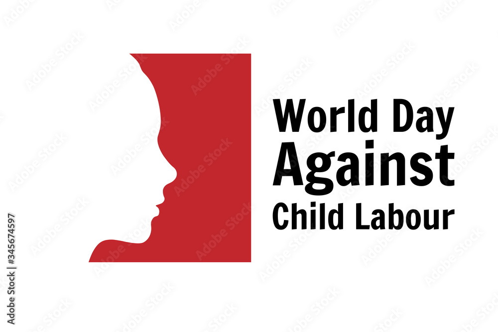World Day Against Child Labor concept. Template for background, banner, card, poster with text inscription. Vector EPS10 illustration.
