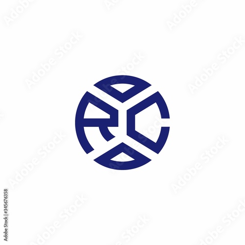 RC monogram logo with abstract shapes in modern style