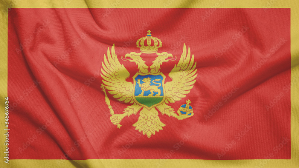 Montenegro flag with fabric texture Montenegro flag with fabric texture
