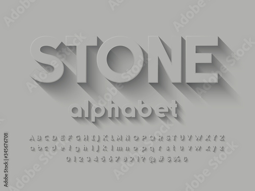 Vector of long shadow alphabet design