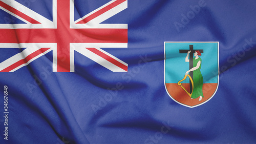 Montserrat flag with fabric texture photo