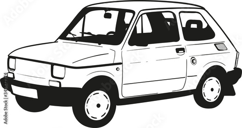 Tableau sur toile cartoon car,polish cartoon car,polish car,classic,drawing
