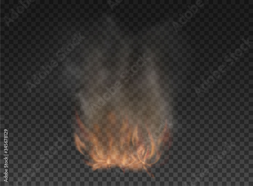 fog and smoke fire isolated on transparent background