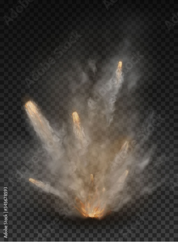 fog and smoke explosion isolated on transparent background