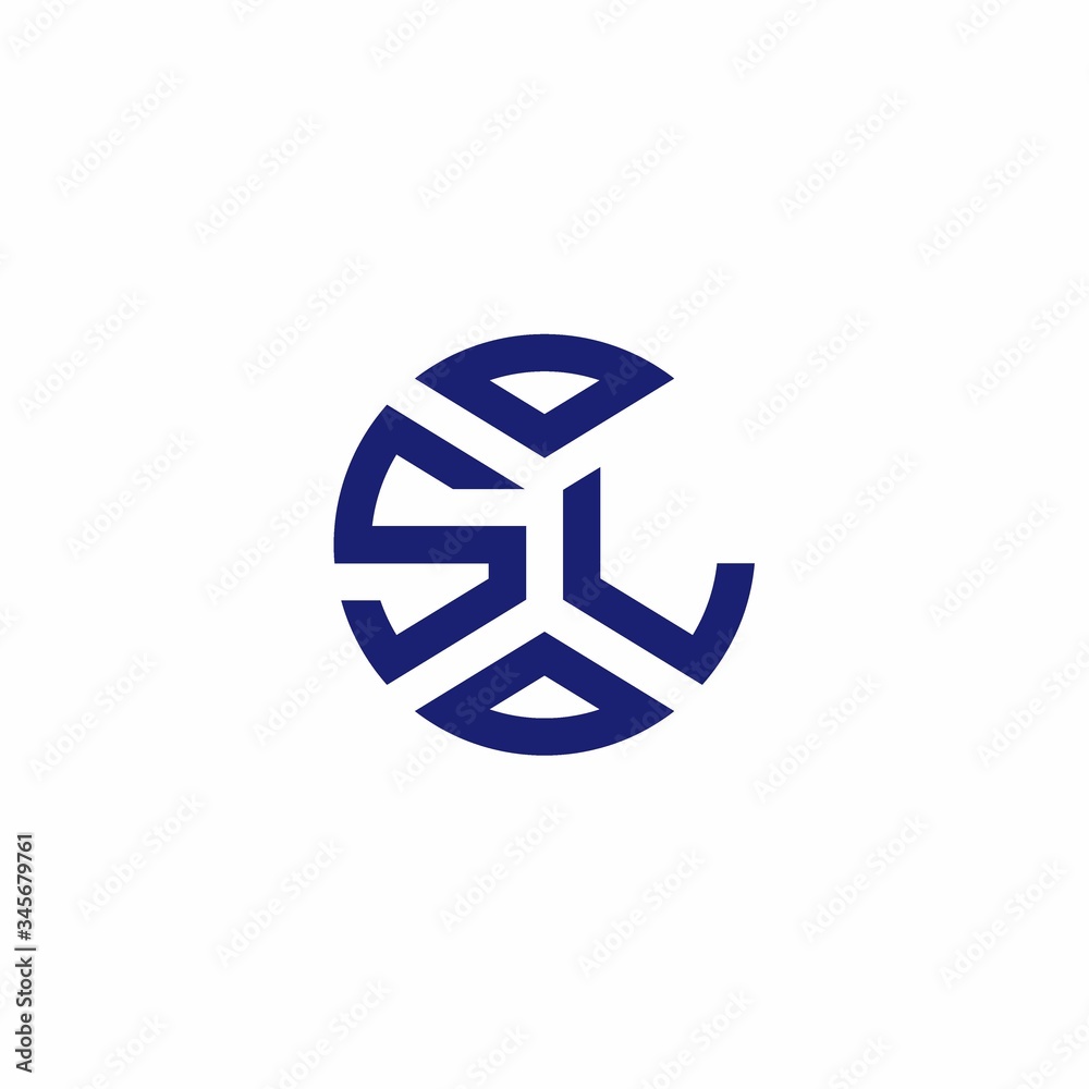 SL monogram logo with abstract shapes in modern style SL monogram logo with abstract shapes in modern style