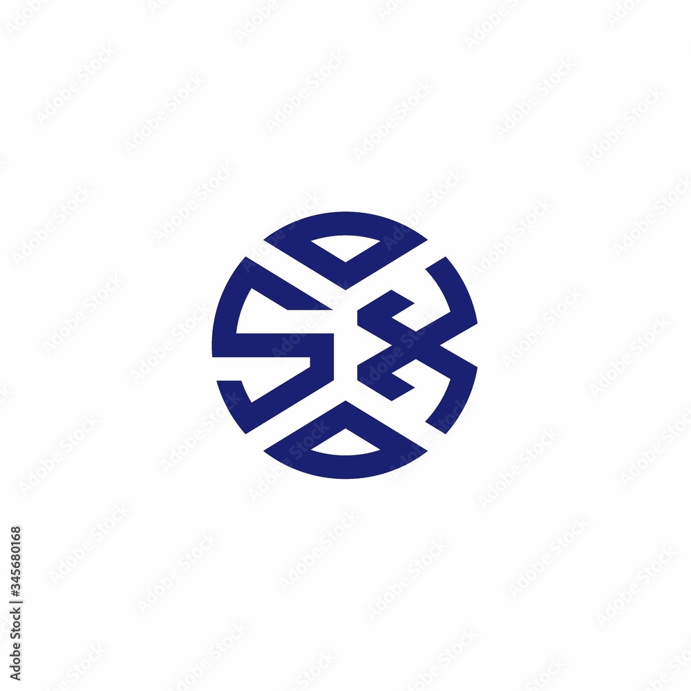 SX monogram logo with abstract shapes in modern style SX monogram logo with abstract shapes in modern style