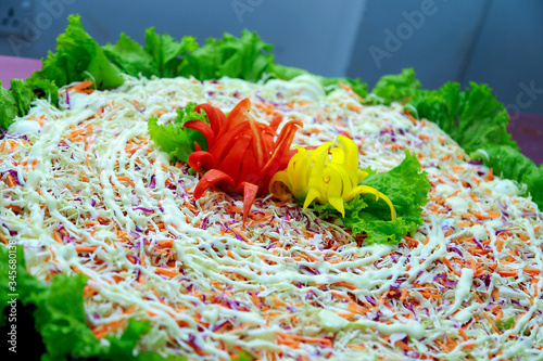 Sri lankan vegetable salad with decoration