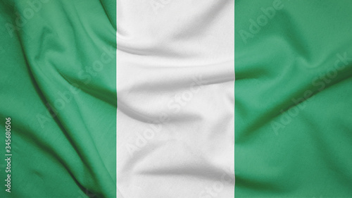 Cuadro en lienzo Nigeria flag with fabric texture