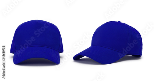 Wall Mural Blue baseball cap isolated on white background